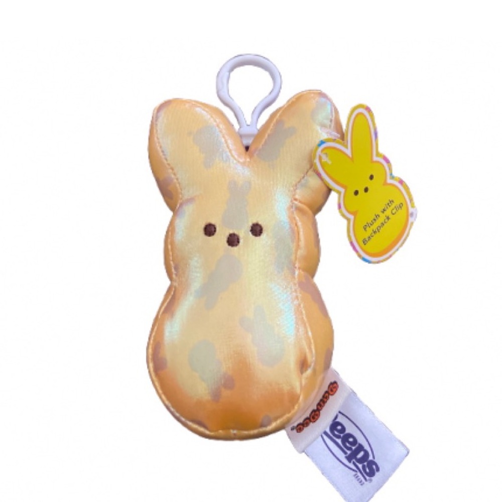 Metallic yellow Peep Keychain Clip 4.5”